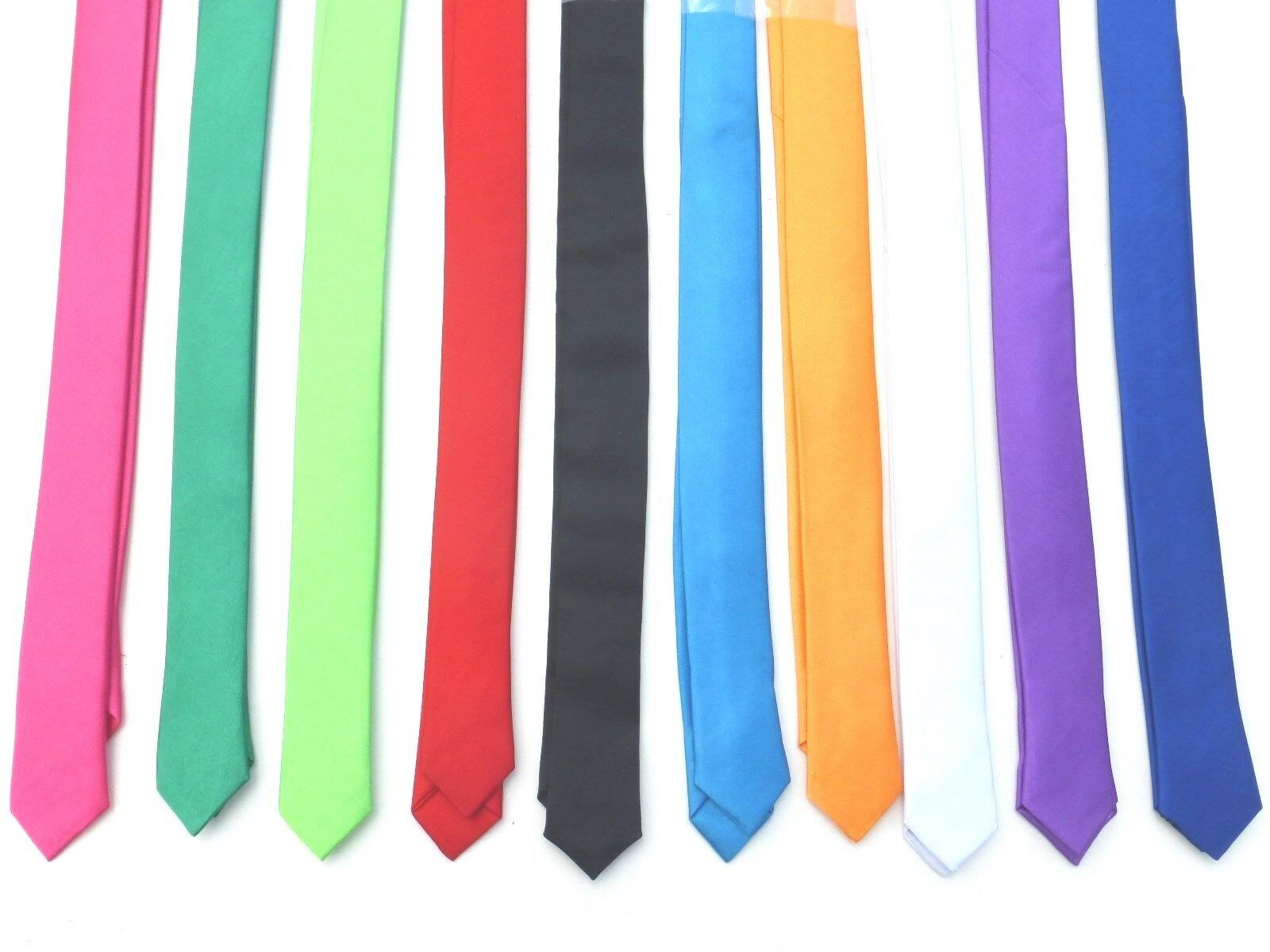New 1.5 Inch Skinny Slim Retro Tie Narrow Thin Necktie Solid Color Usa Seller